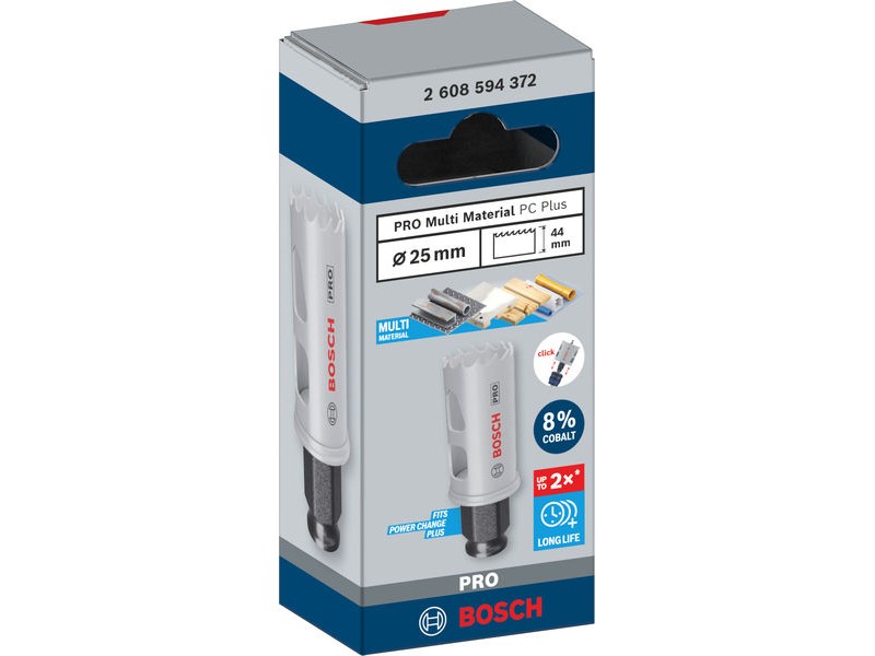 Žaga za izrezovanje lukenj PRO Multi Material PC Plus, 25mm, 2608594372